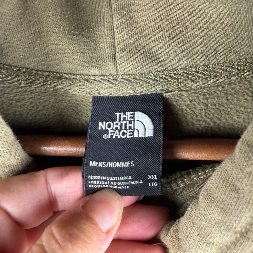 The North Face Mens XXL Olive Green Grizzly Bear Graphic Sleeve Logo Hoodie